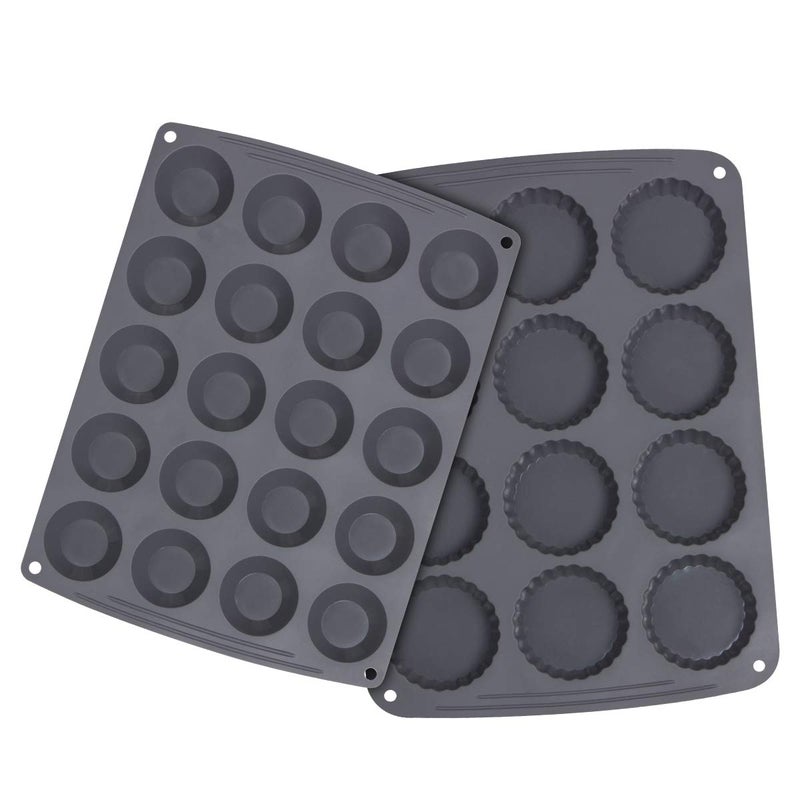 Webake Mini Muffin Cupcake Pan Silicone Mini Tart Pan Quiche Mold for Peanut Butter Cup Egg Bites Fat Bomb Cake Baking - Image 1